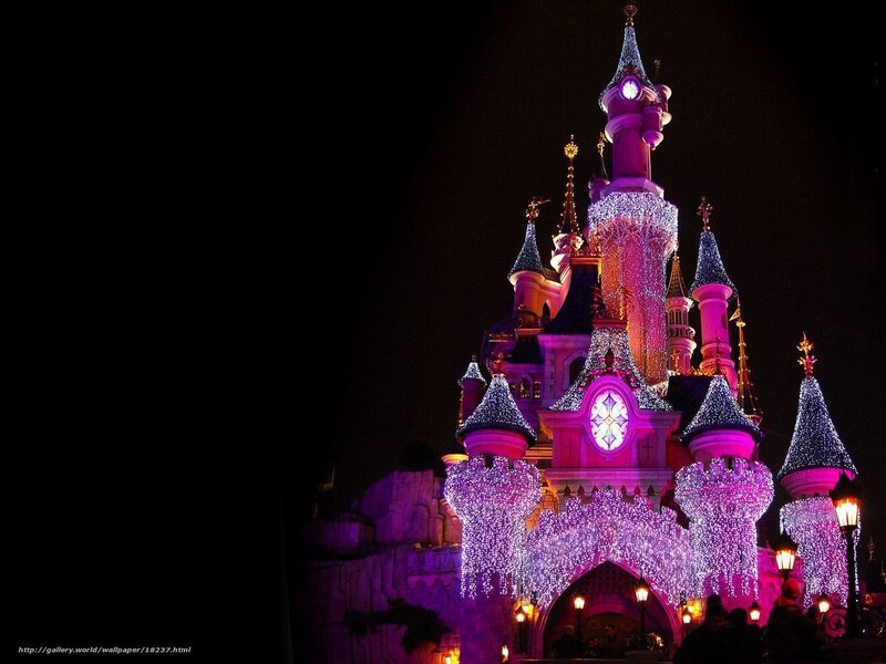 Disney castle at night