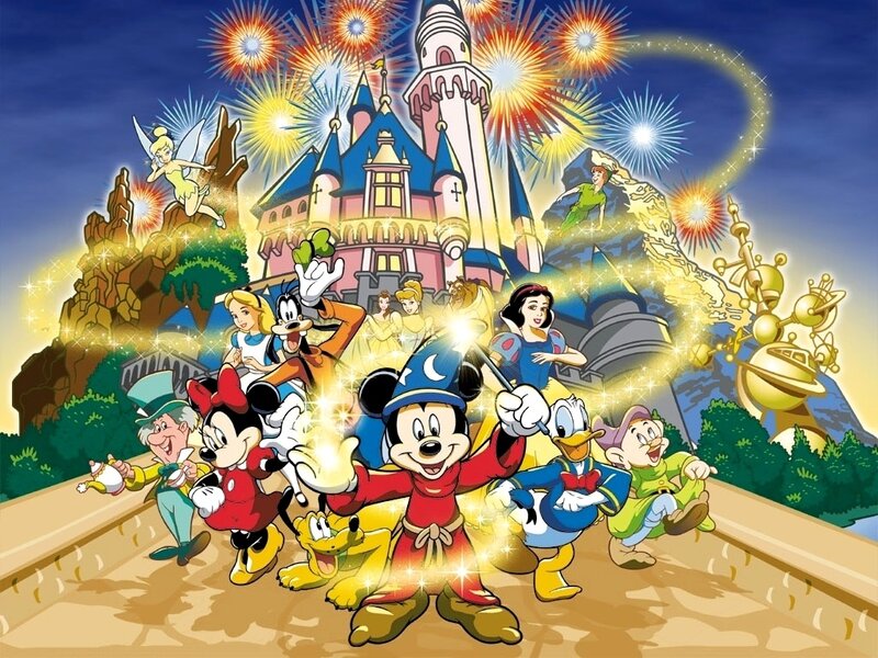 Disney Characters at Night — Blue