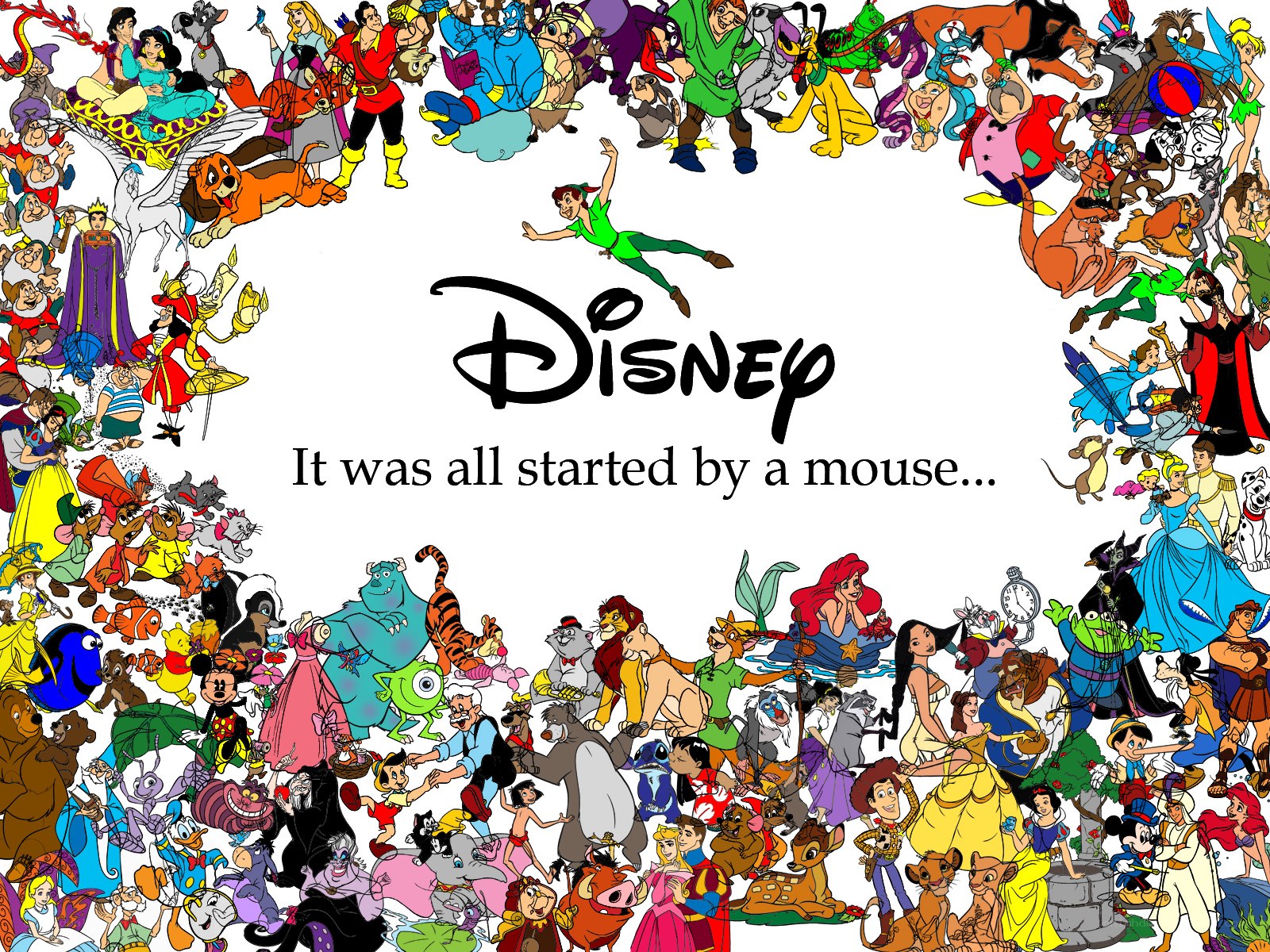 Disney characters collage