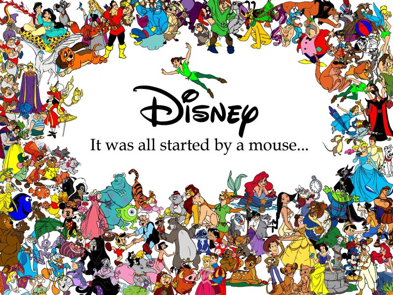 Disney Characters Collage — White, Celebratory