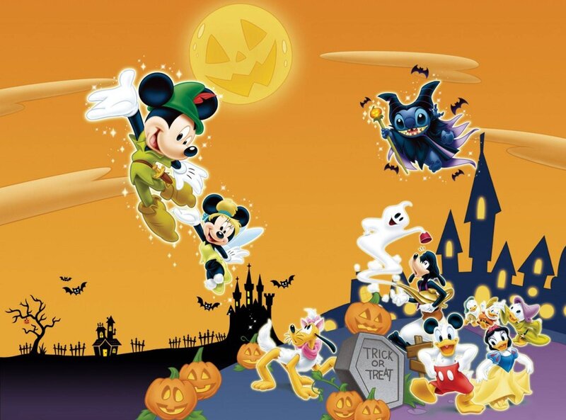 Disney Characters in Halloween Costumes — Orange