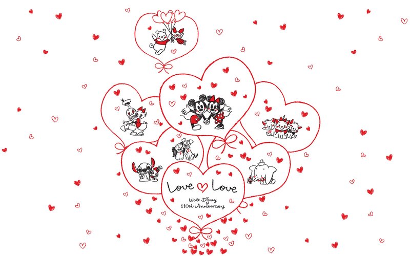 Disney Characters in Hearts