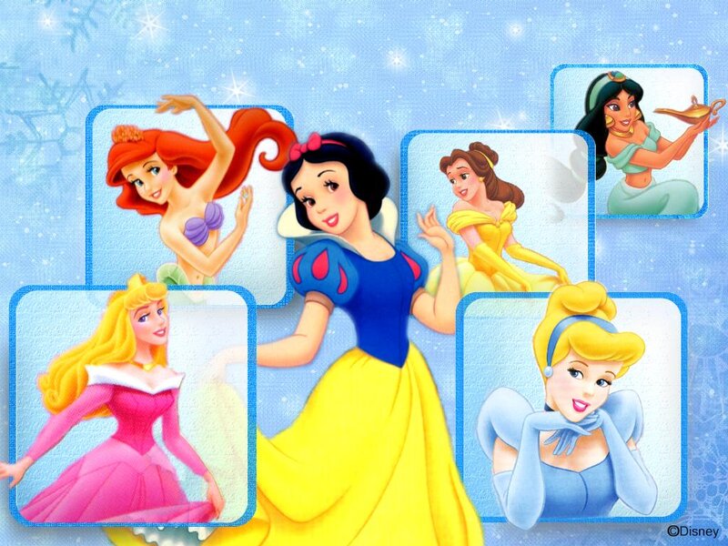 Disney Princesses Collage — Blue