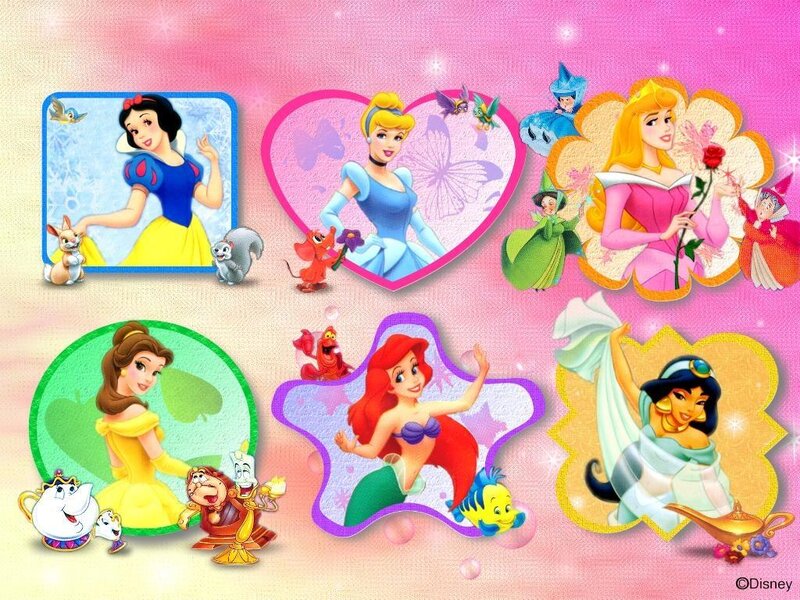 Disney Princesses Collage — Pink