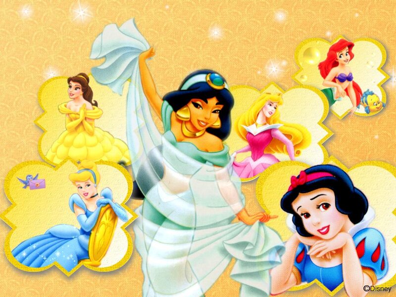 Disney Princesses Collage — Yellow