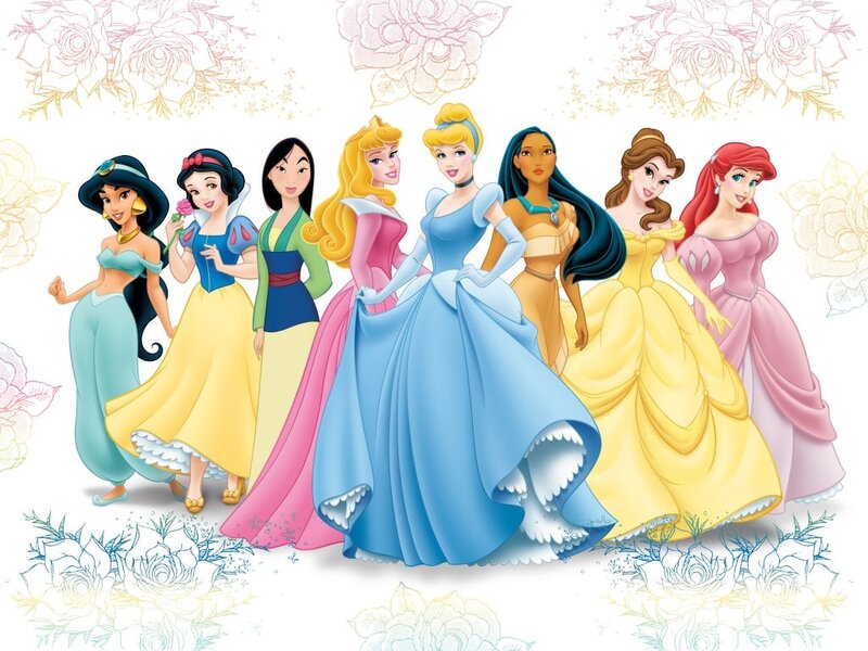 Disney Princesses Group — Blue, Cheerful