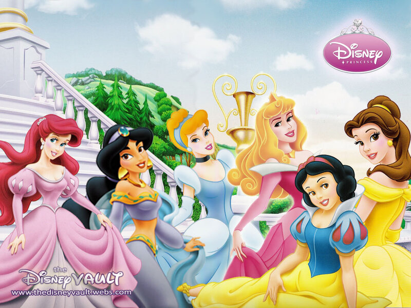 Disney Princesses Group — Pink, Cheerful, Afternoon