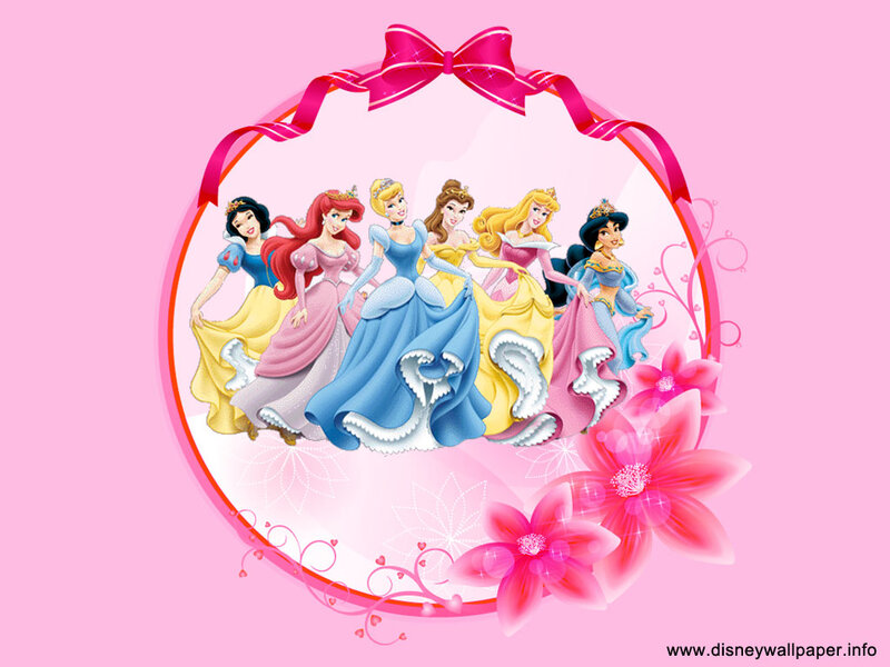 Disney Princesses Group — Pink, Playful, Illustration