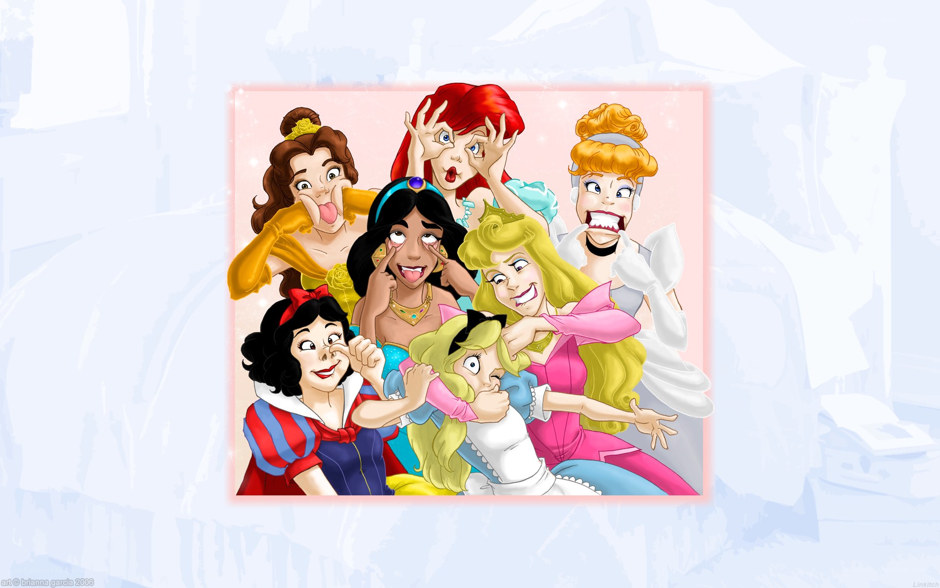 Disney princesses group pose