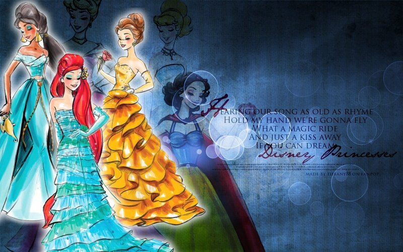 Disney Princesses Illustration — Blue, Dreamy