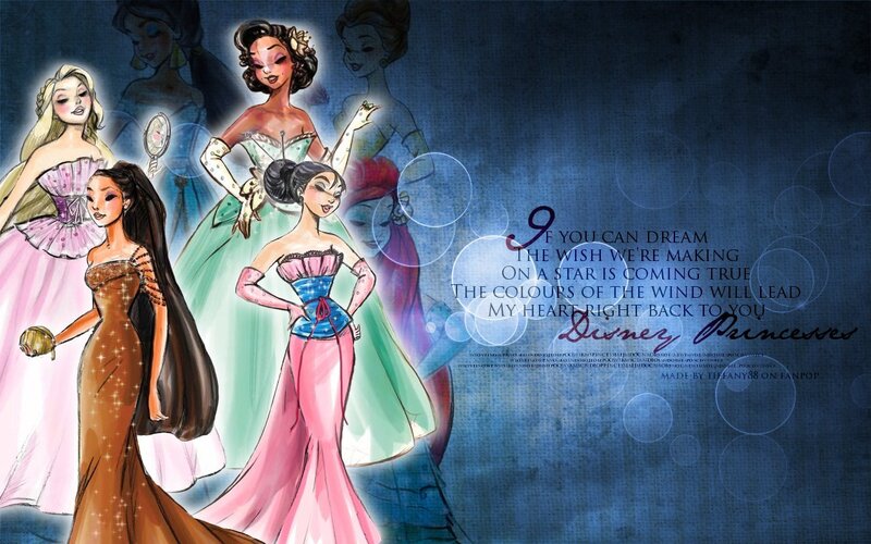Disney Princesses Illustration — Blue