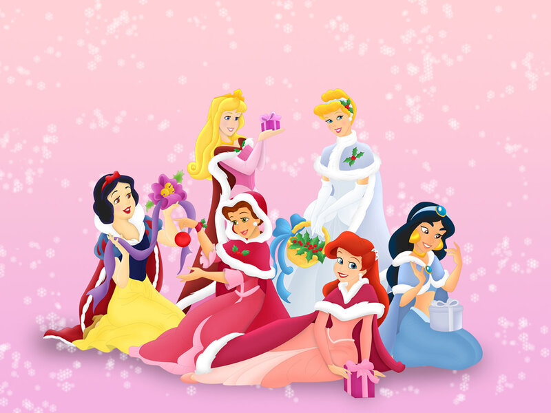 Disney Princesses in Winter — Pink, Festive