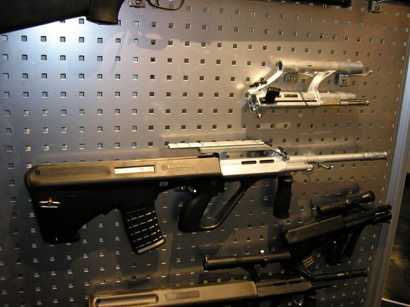 display of firearms on a wall