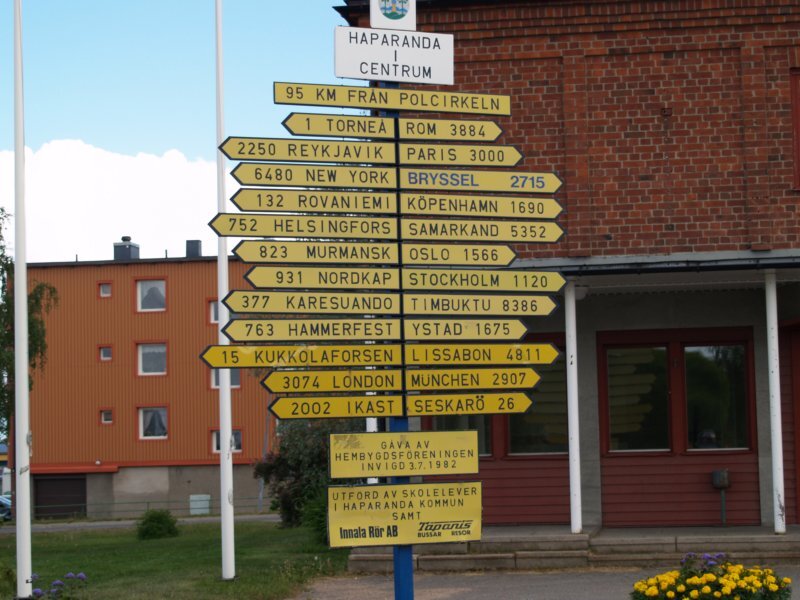 Distance Signpost in Haparanda