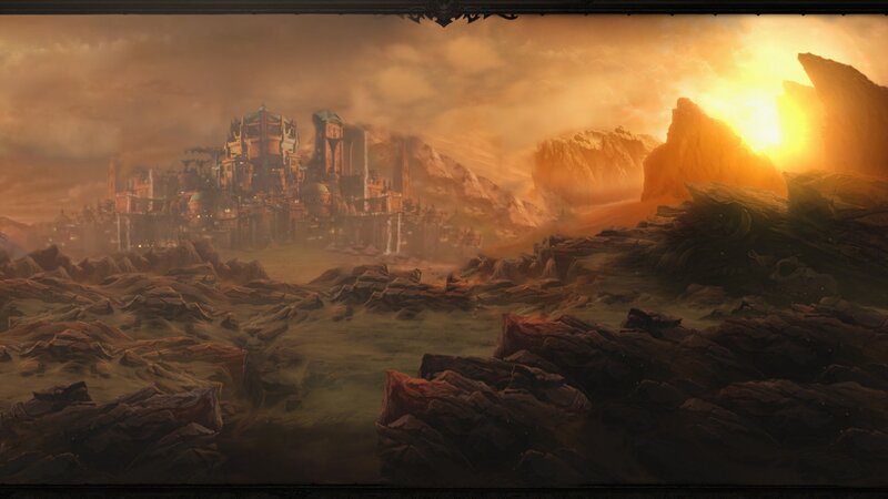 distant city at sunset