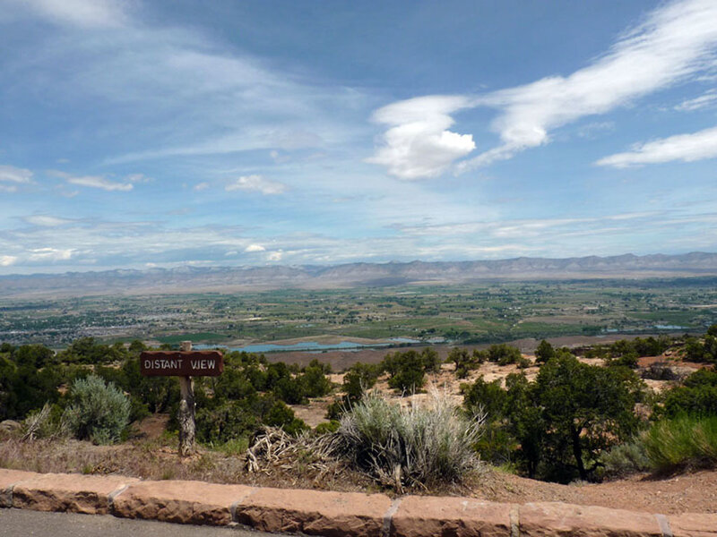 Distant view of valley and mountains
