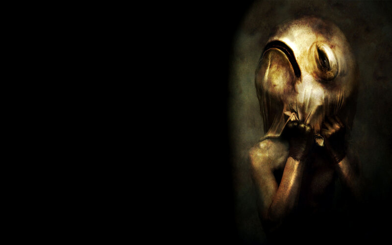 distorted alien figure