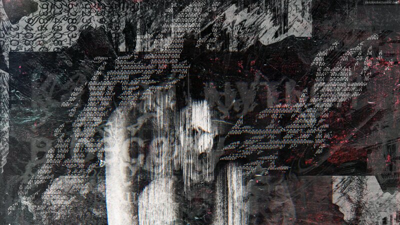 Distorted Face Collage — Black