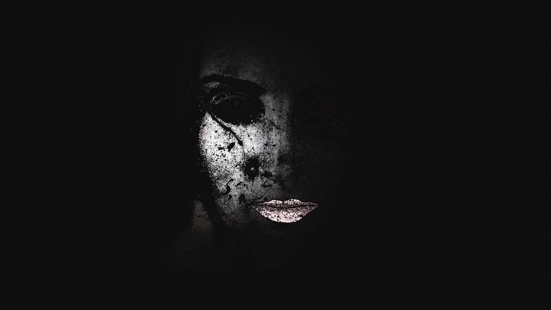 Distorted Face in Darkness — Black, Dark