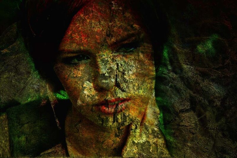 distorted face with decay effect