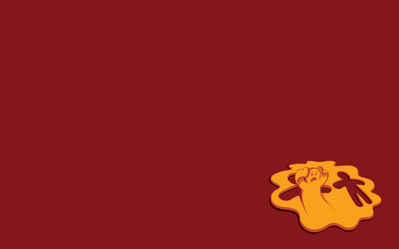 distorted figure in orange liquid