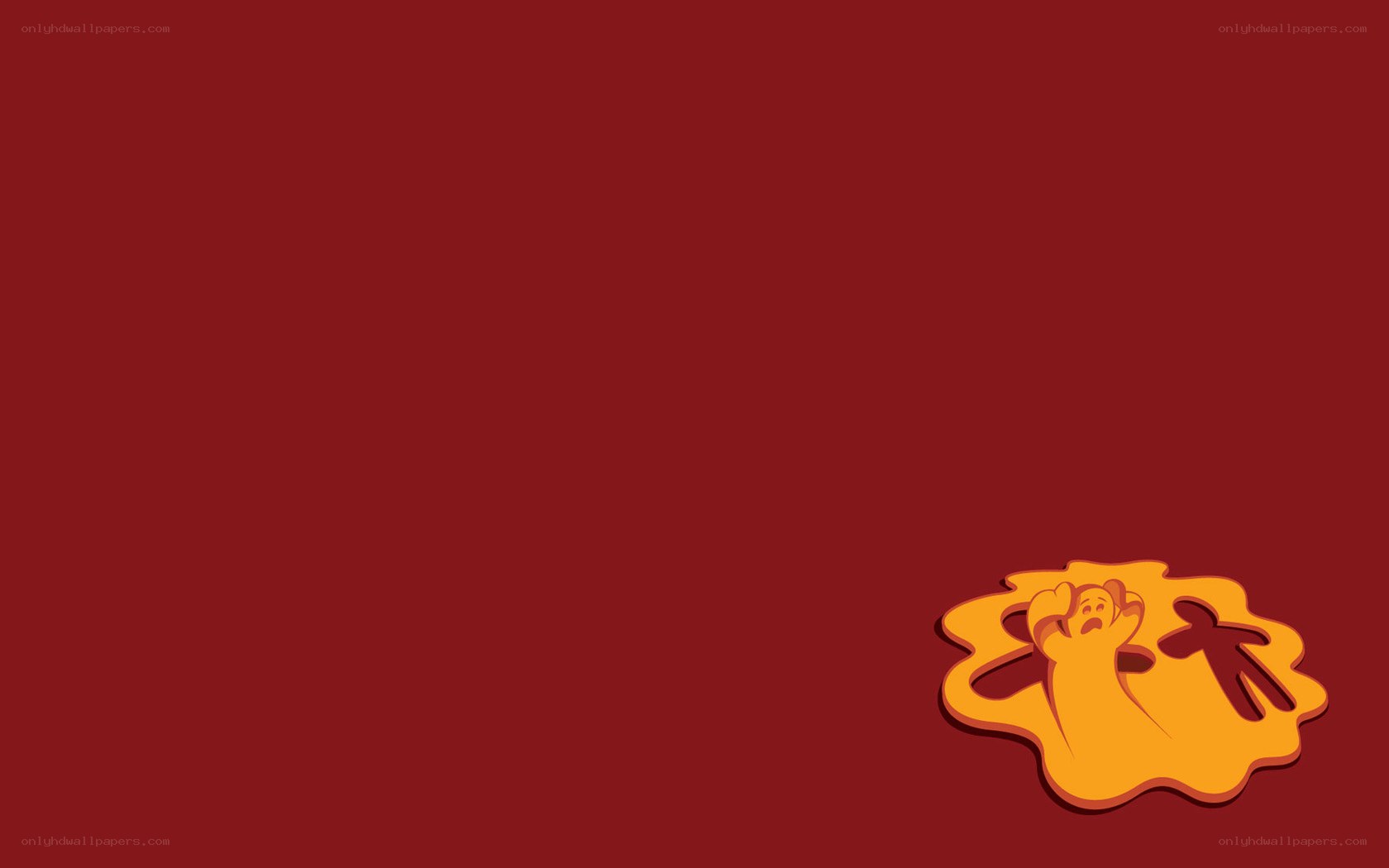 distorted figure in orange liquid