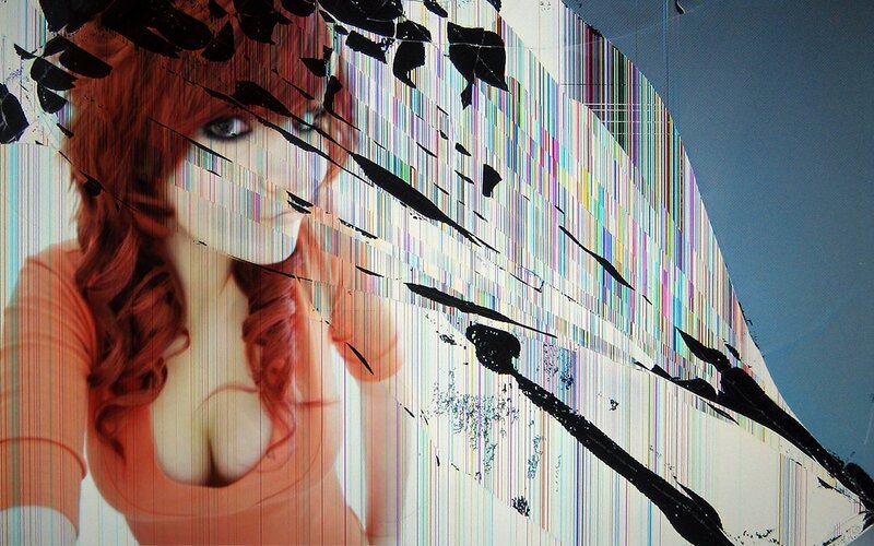 distorted image of woman