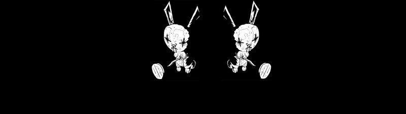distorted rabbit figures