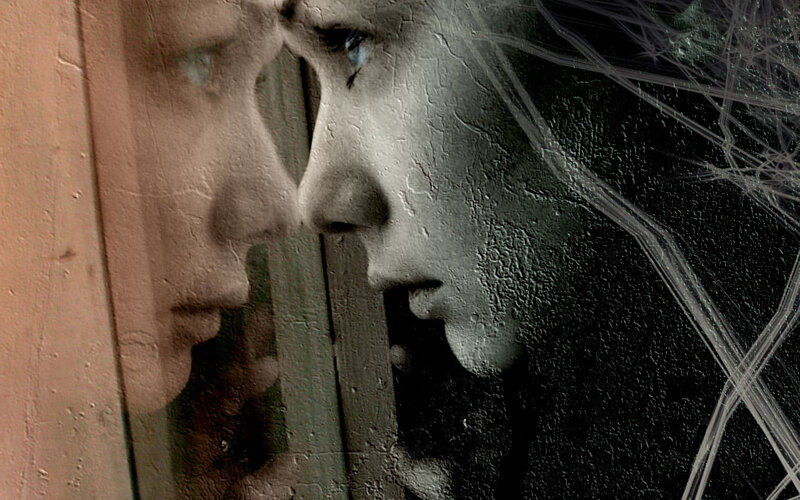 distorted reflection portrait