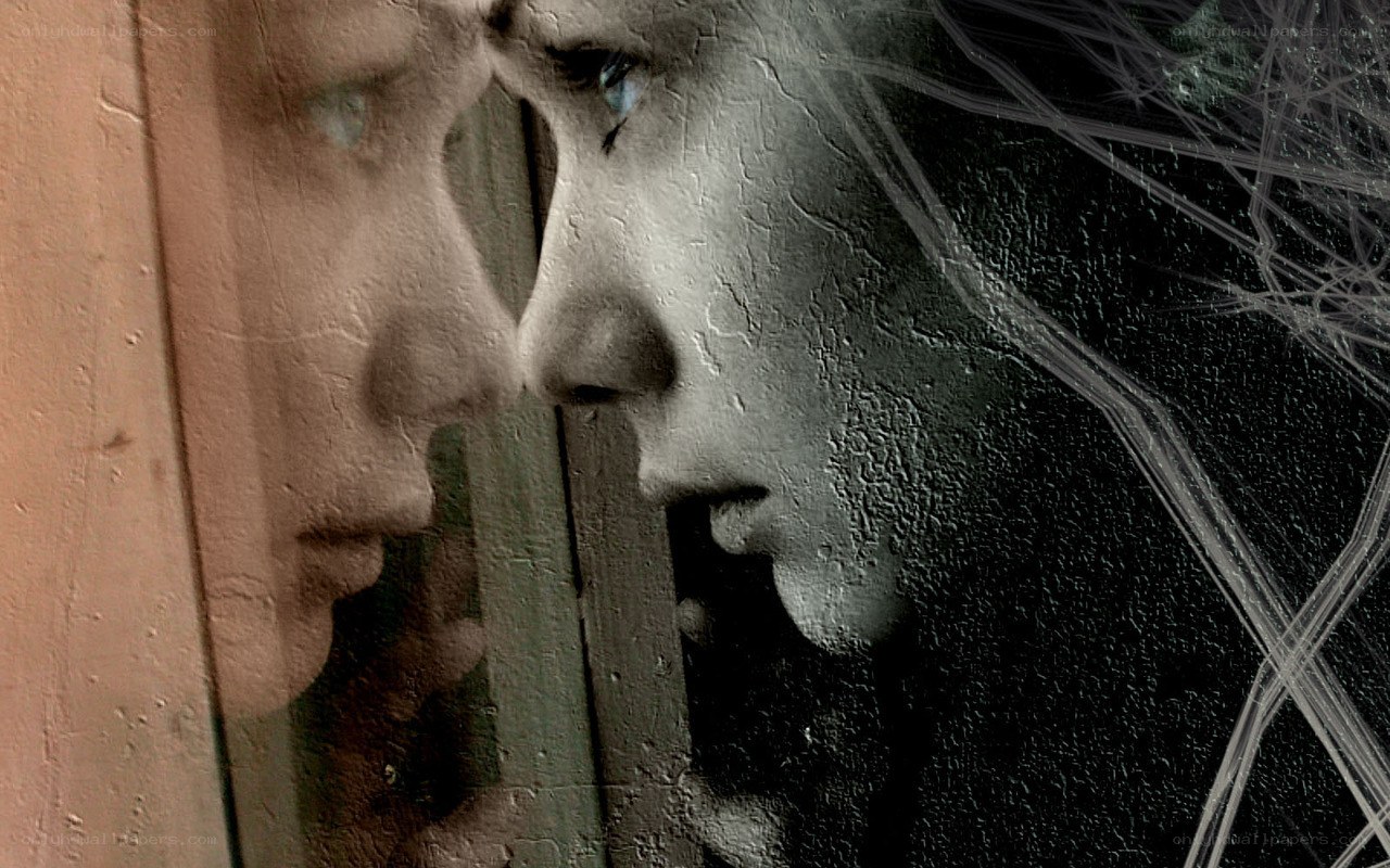 distorted reflection portrait