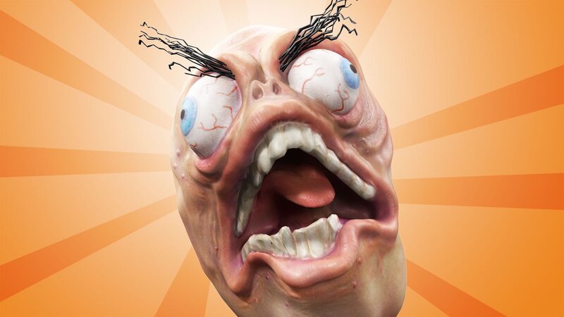 Distorted Screaming Face — Orange