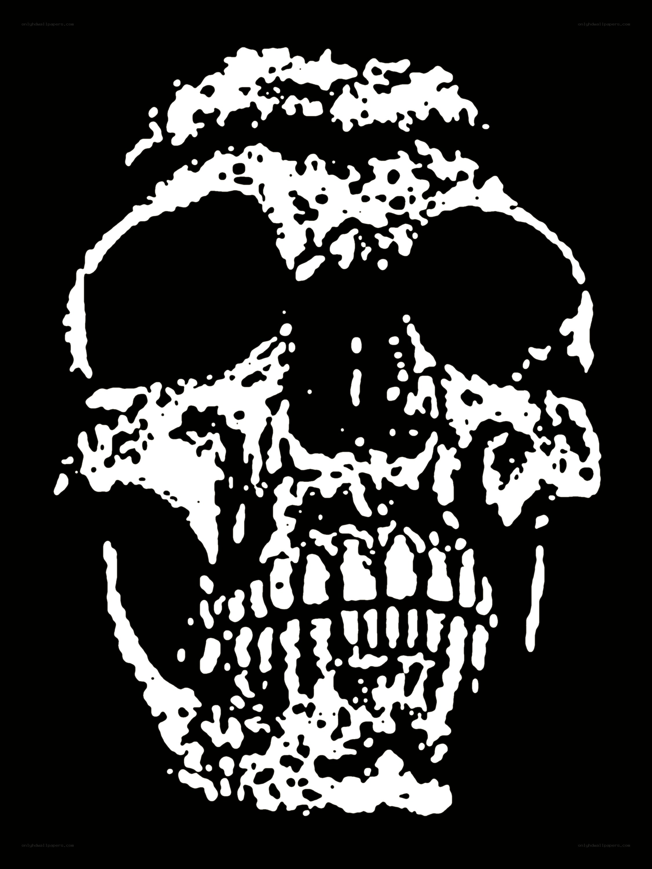 distorted skull illustration
