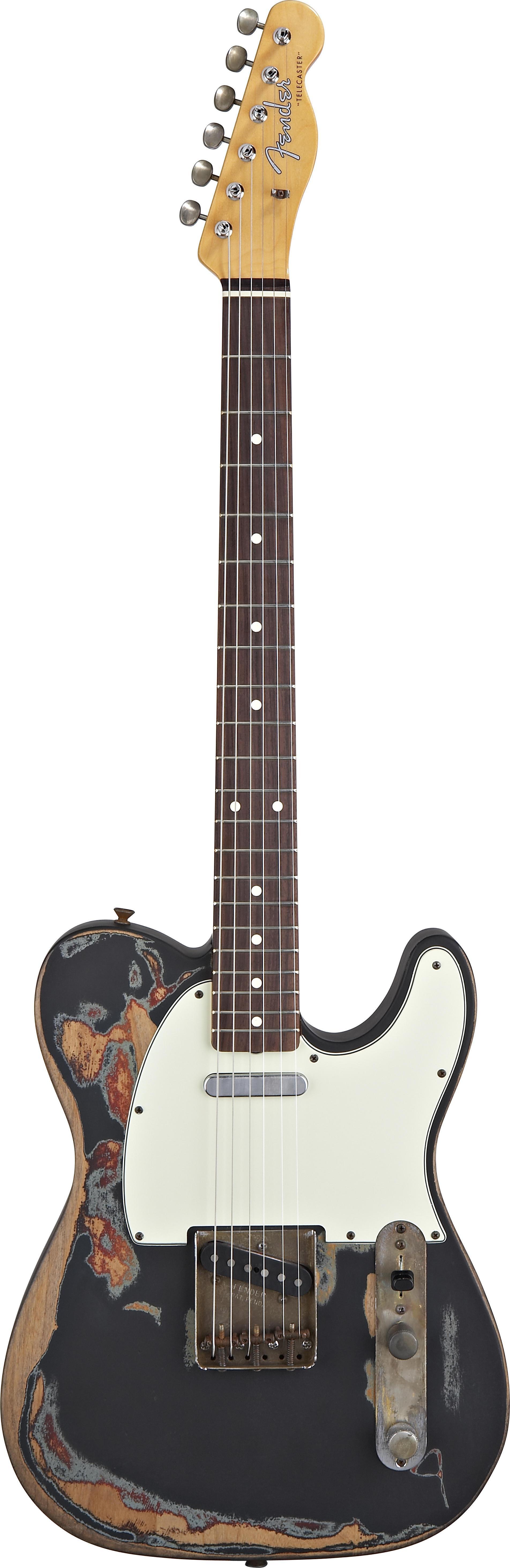 distressed black telecaster guitar