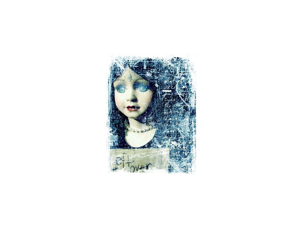 distressed doll portrait