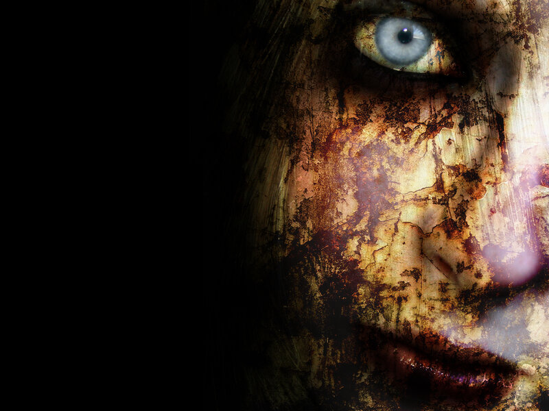 distressed face with decay effect