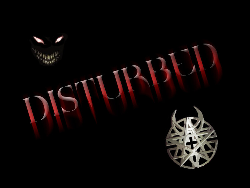 Disturbed band logo with horror elements