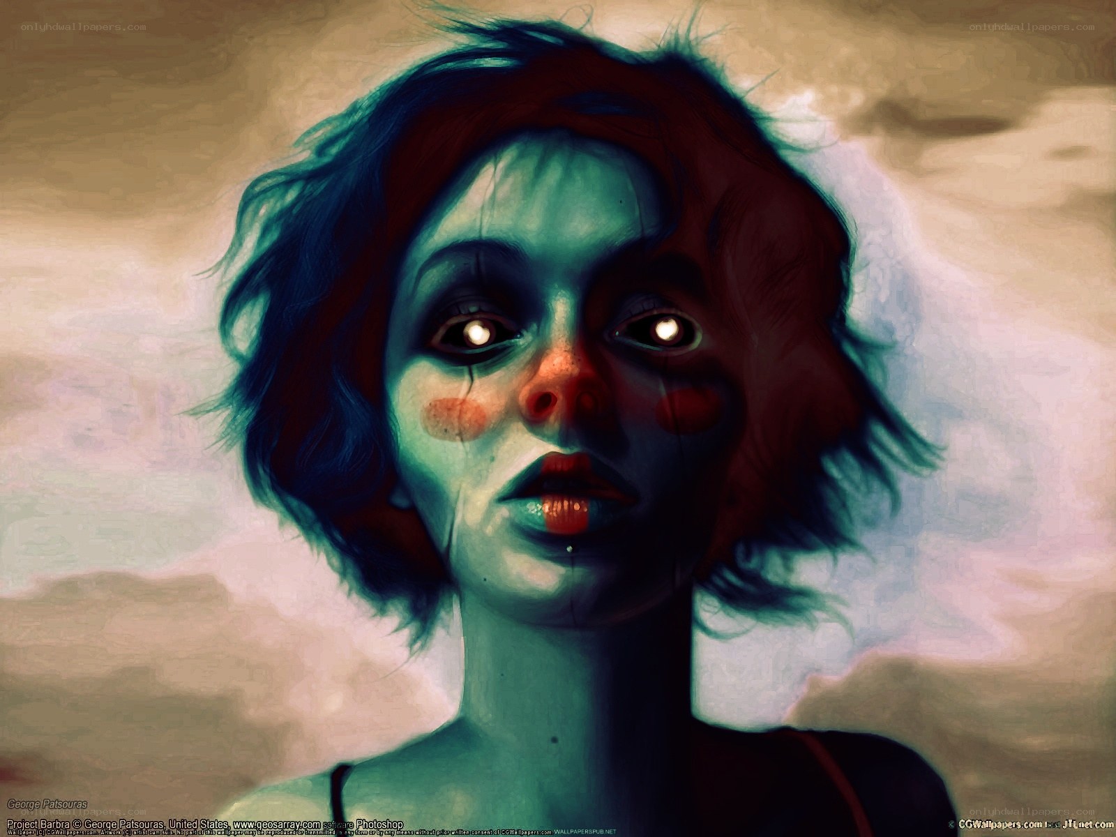 disturbing clown portrait