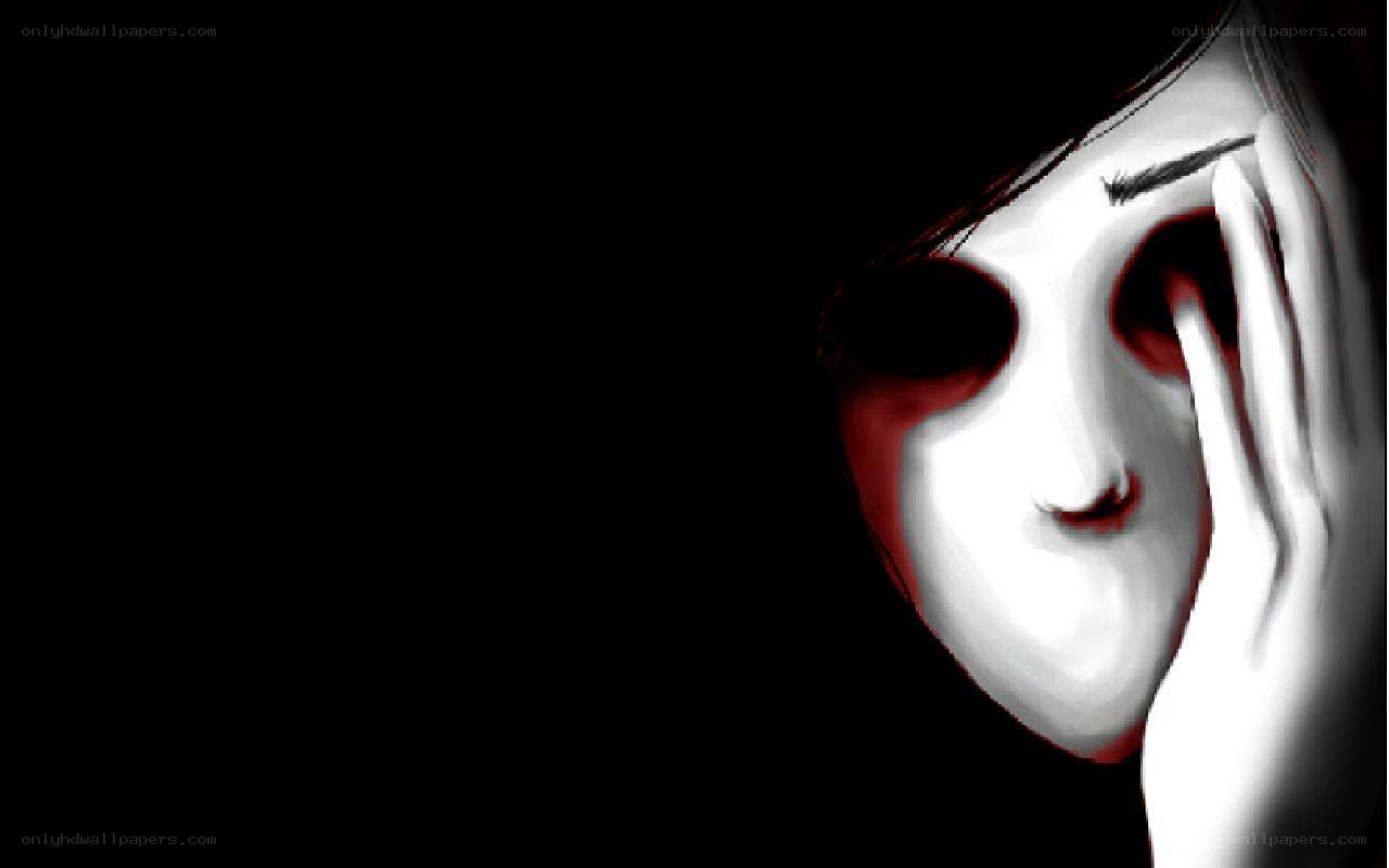 disturbing masked figure