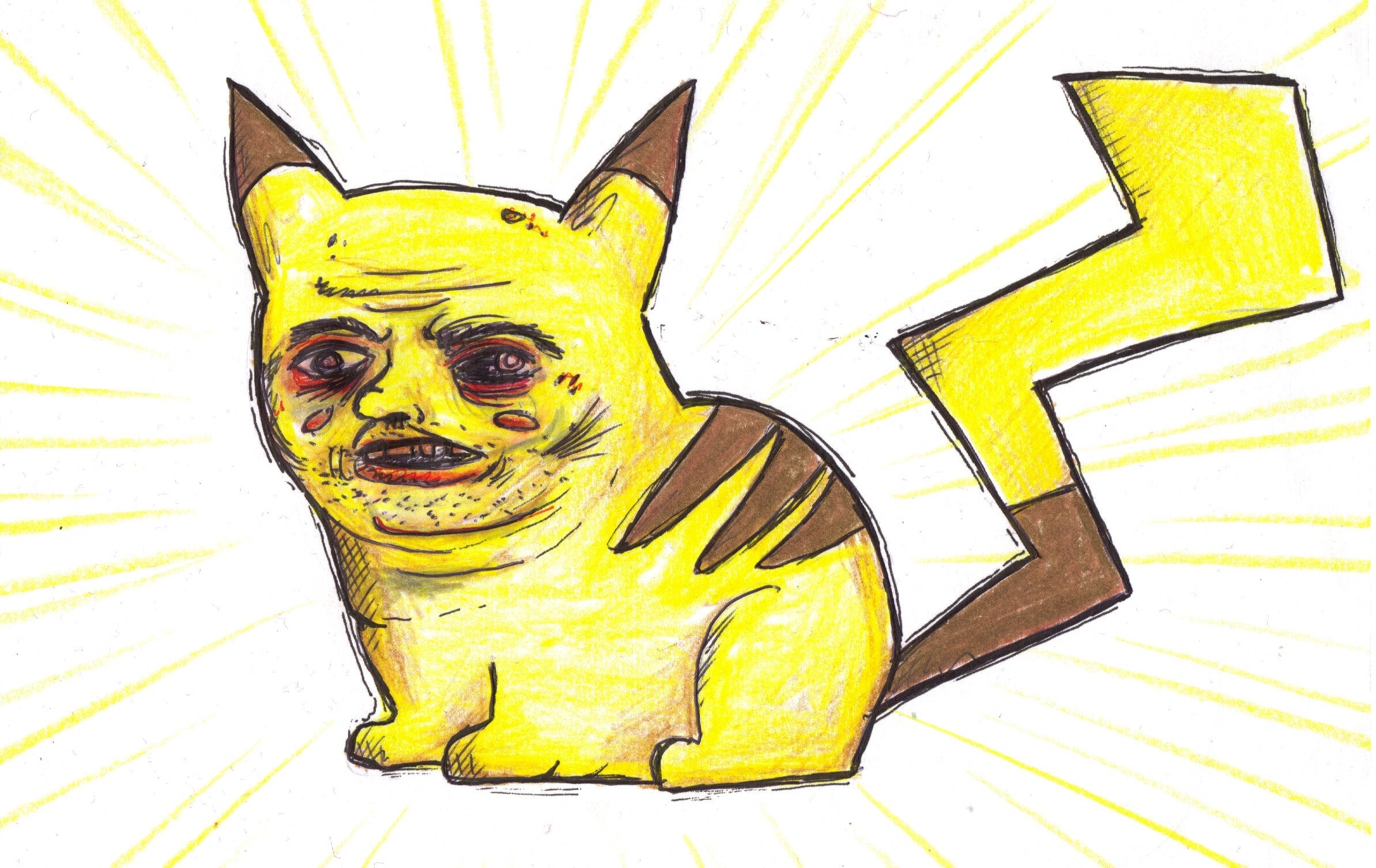 disturbing pikachu drawing