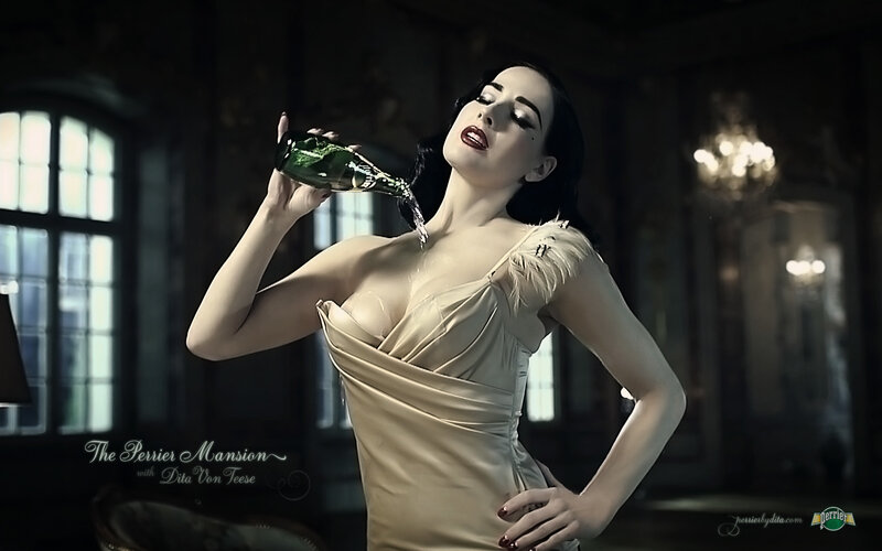Dita Von Teese in Perrier ad