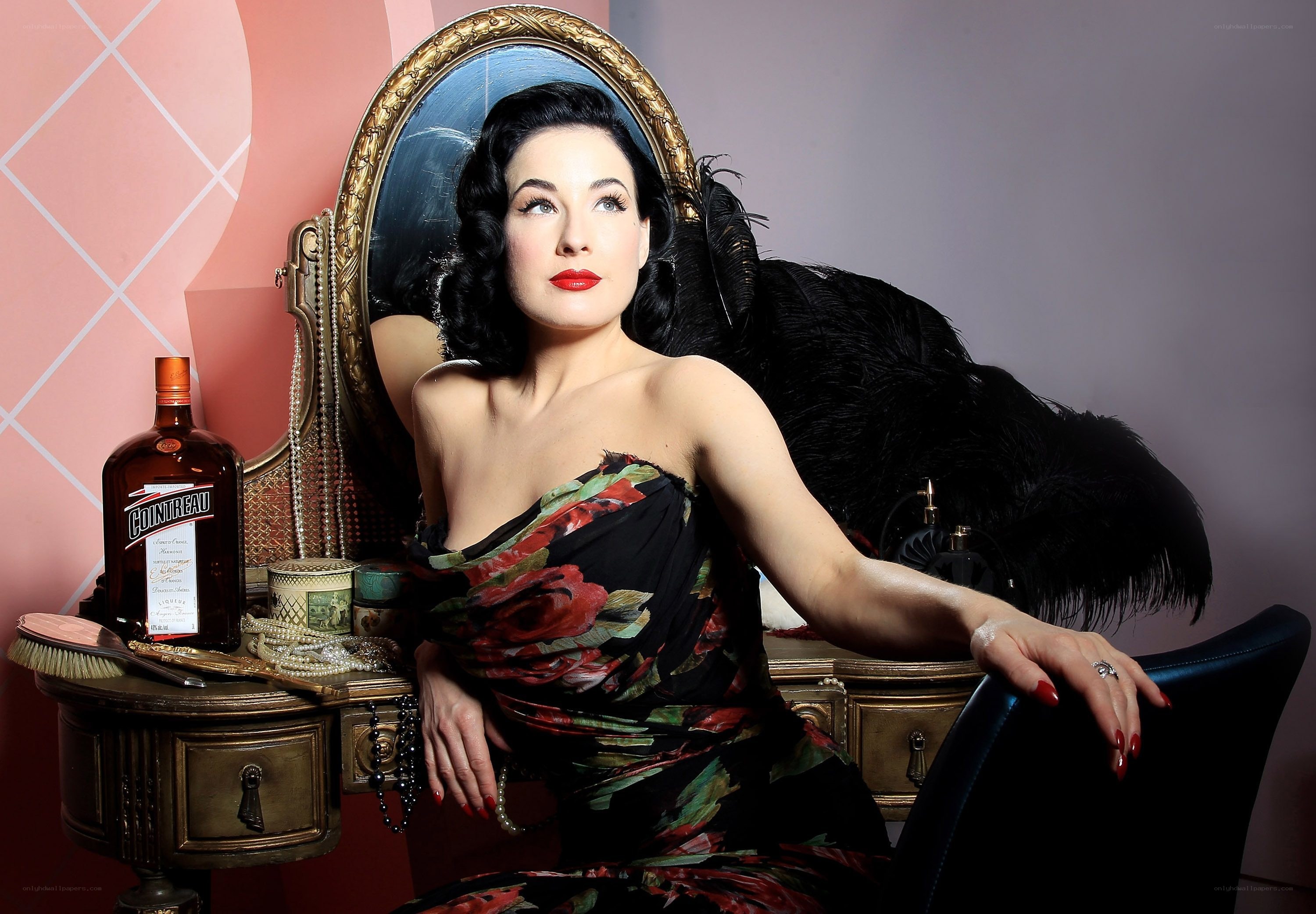 Dita Von Teese in vintage setting