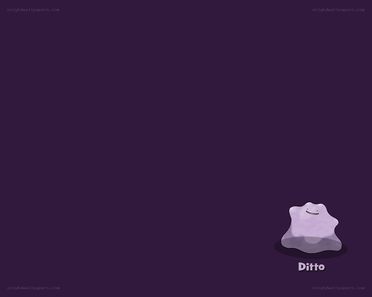 Ditto character on purple background