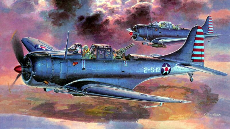 Dive Bombers in Flight — Blue