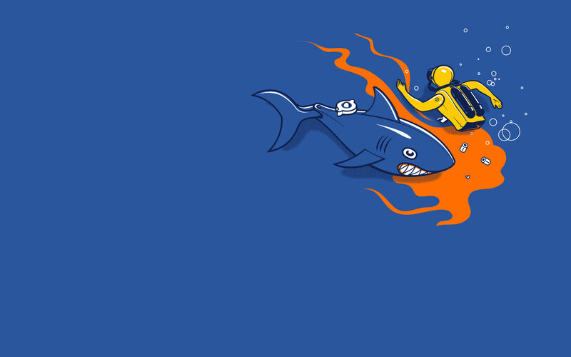 Diver and Shark