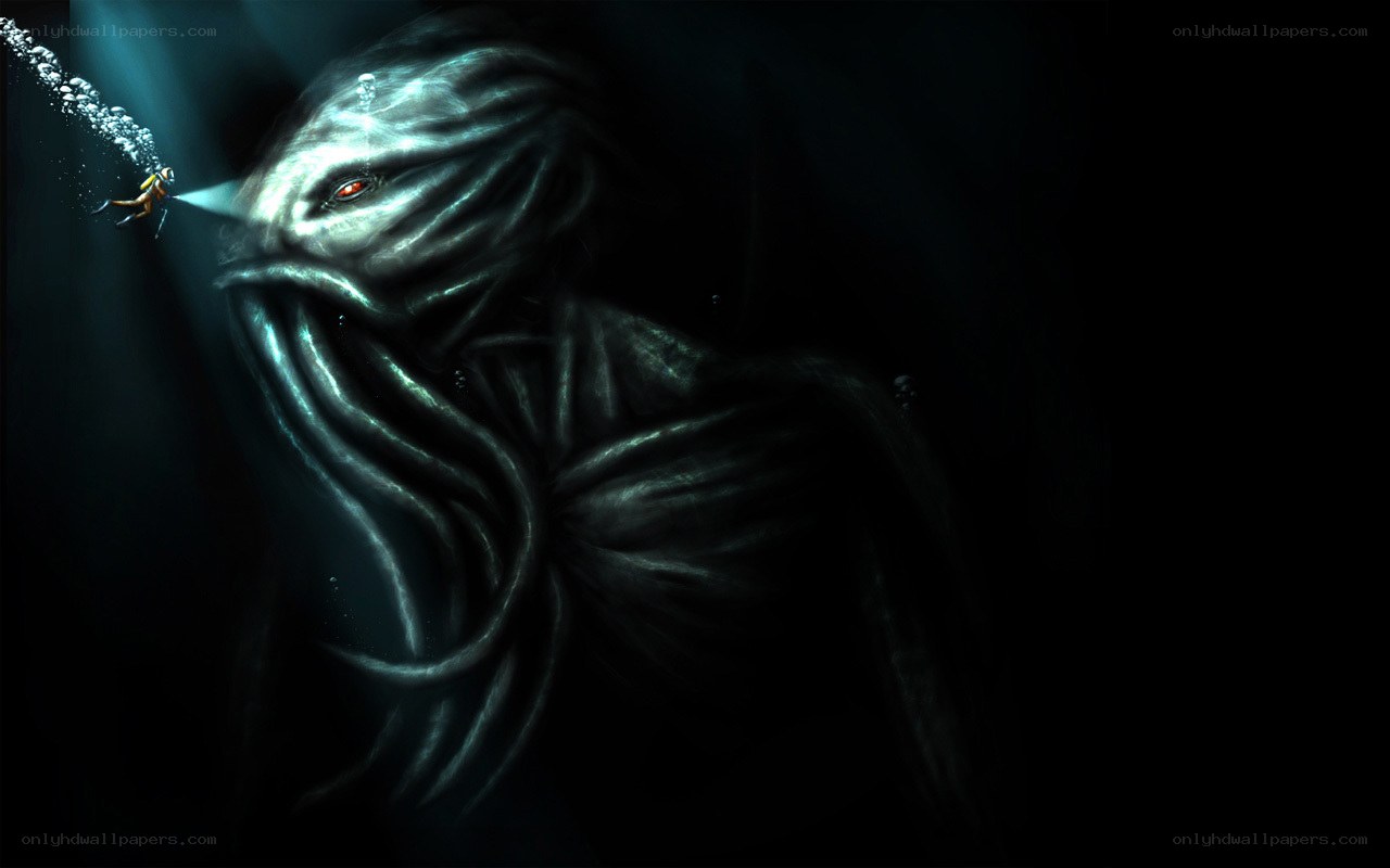 Diver encounters sea monster