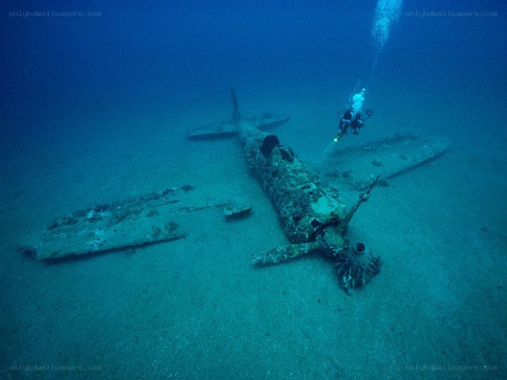 Diver explores plane wreck
