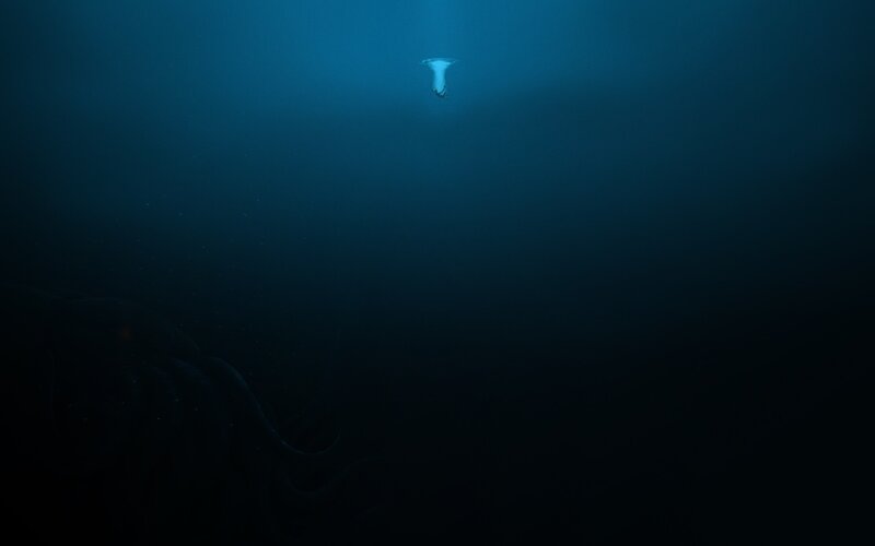 Diver in Deep Water — Blue
