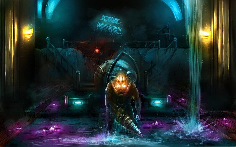Diver in Futuristic Suit — Blue