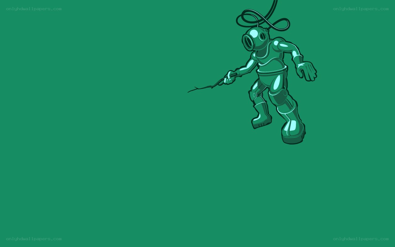 diver in green suit