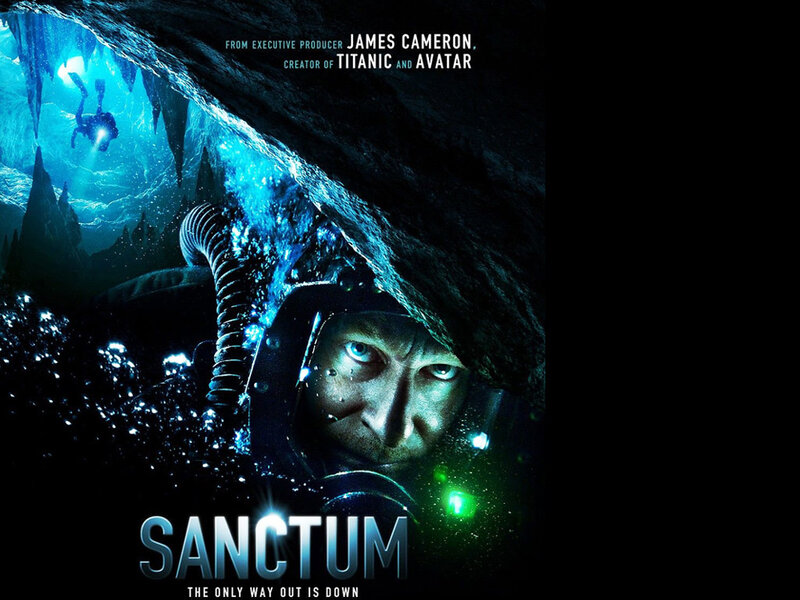 Diver in Underwater Cave — Blue, Dramatic, Tense